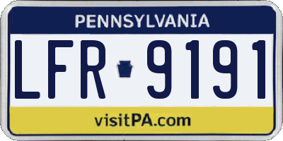 PA license plate LFR9191