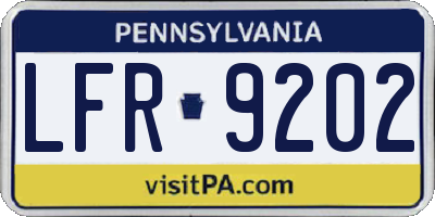 PA license plate LFR9202