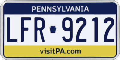 PA license plate LFR9212