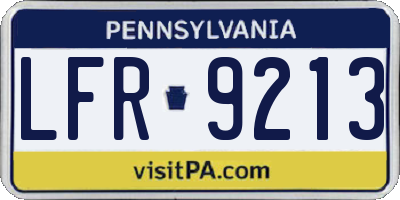 PA license plate LFR9213