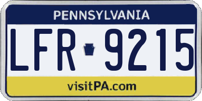 PA license plate LFR9215