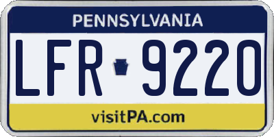 PA license plate LFR9220