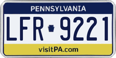 PA license plate LFR9221