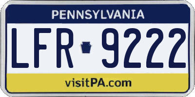 PA license plate LFR9222