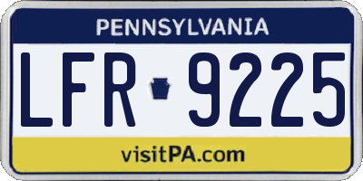 PA license plate LFR9225
