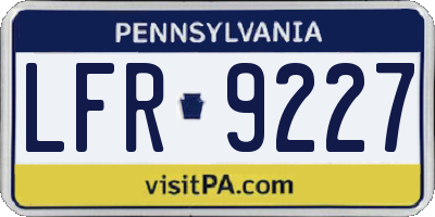 PA license plate LFR9227