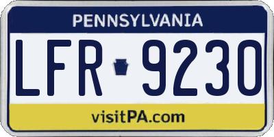 PA license plate LFR9230