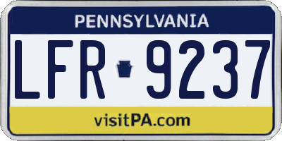 PA license plate LFR9237