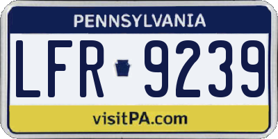 PA license plate LFR9239
