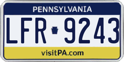 PA license plate LFR9243