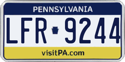 PA license plate LFR9244