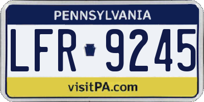 PA license plate LFR9245