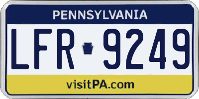 PA license plate LFR9249