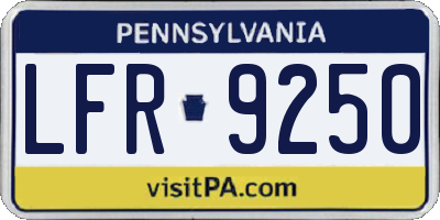 PA license plate LFR9250