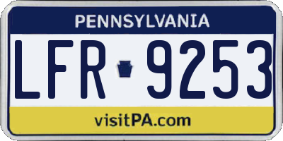 PA license plate LFR9253