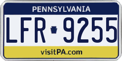 PA license plate LFR9255