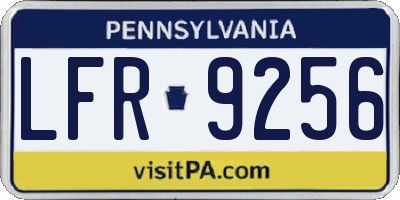 PA license plate LFR9256