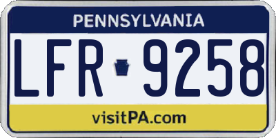 PA license plate LFR9258