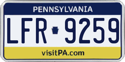 PA license plate LFR9259