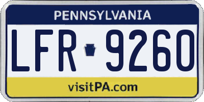 PA license plate LFR9260