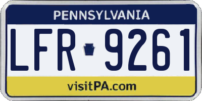 PA license plate LFR9261