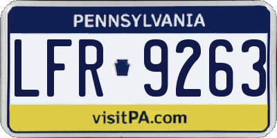 PA license plate LFR9263