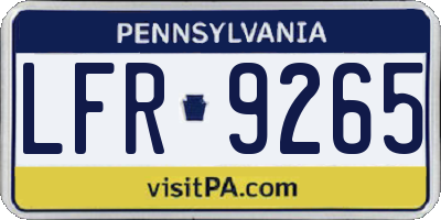 PA license plate LFR9265
