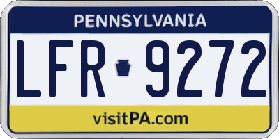 PA license plate LFR9272