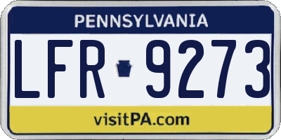 PA license plate LFR9273