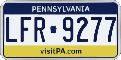 PA license plate LFR9277