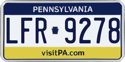 PA license plate LFR9278