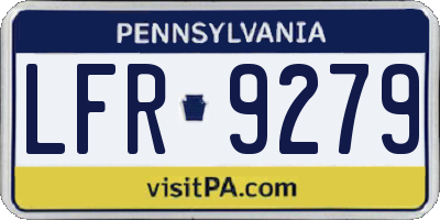PA license plate LFR9279