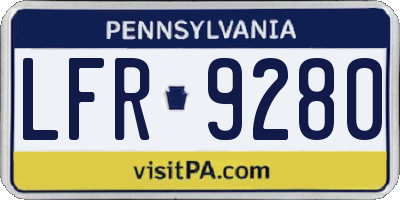 PA license plate LFR9280