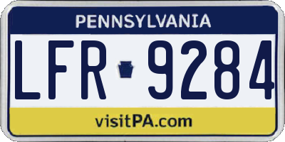 PA license plate LFR9284