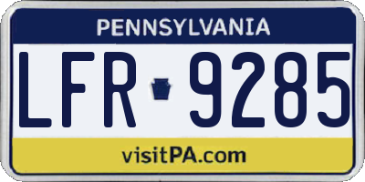 PA license plate LFR9285