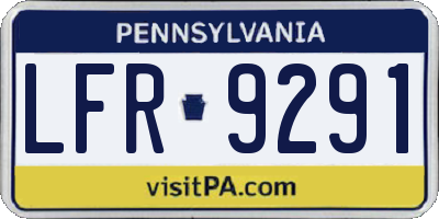 PA license plate LFR9291