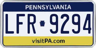 PA license plate LFR9294