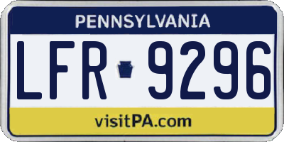 PA license plate LFR9296