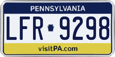PA license plate LFR9298