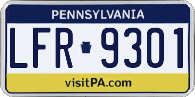 PA license plate LFR9301