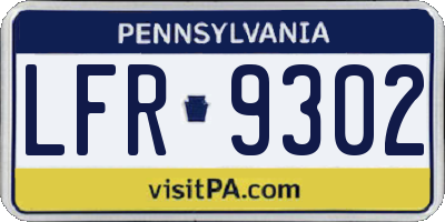 PA license plate LFR9302