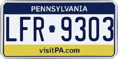 PA license plate LFR9303