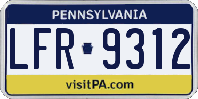 PA license plate LFR9312
