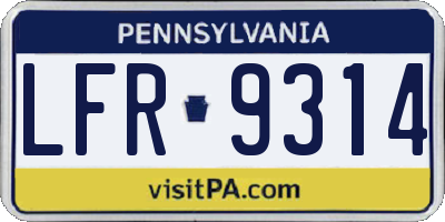 PA license plate LFR9314