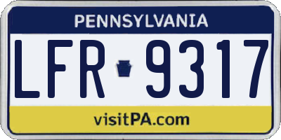 PA license plate LFR9317