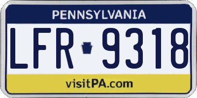 PA license plate LFR9318