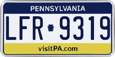 PA license plate LFR9319