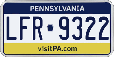 PA license plate LFR9322