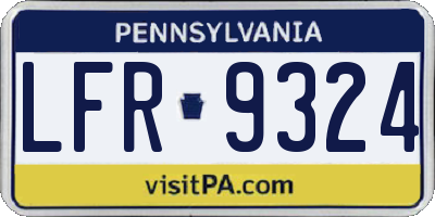 PA license plate LFR9324