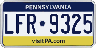 PA license plate LFR9325
